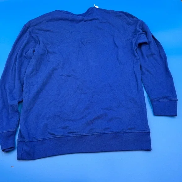 PINK Victoria's Secret Go Big Blue Lace Up Sweatshirt Women's Small S Blue - Picture 3 of 6